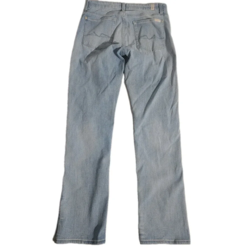 7 For All Mankind Jeans Womens 31 Blue Kimmie Straight Stretch Light Wash Denim‎